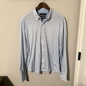 NICK GRAHAM Size L Everywhere STRETCH MODERN FIT Button-Up Shirt BLUE/WHITE